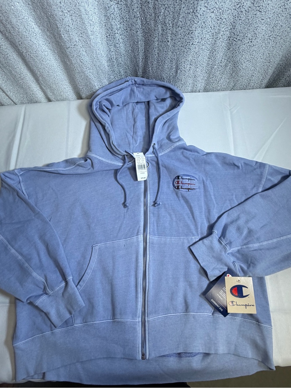 Champion Lavender Crewneck Hoodie with Logo Tag